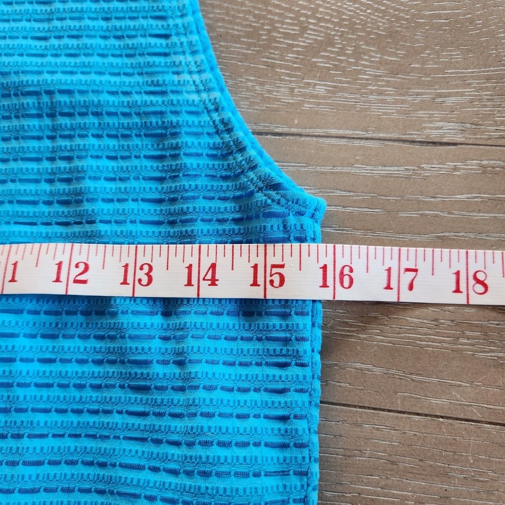Danskin XL Active Tank Top Blue Sleeveless Athletic Layering‎ Built-in Bra - Picture 8 of 12